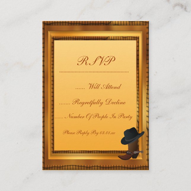 Cowboy Boot & Hat Tilläggskort (Framsida)