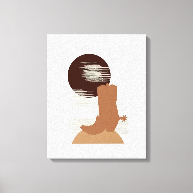 Cowboy Boot i Desert Canvas Art (Framsida)