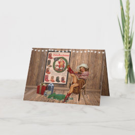 Cowboy Boot-julafton Cowgirl Pending on Boots Kort