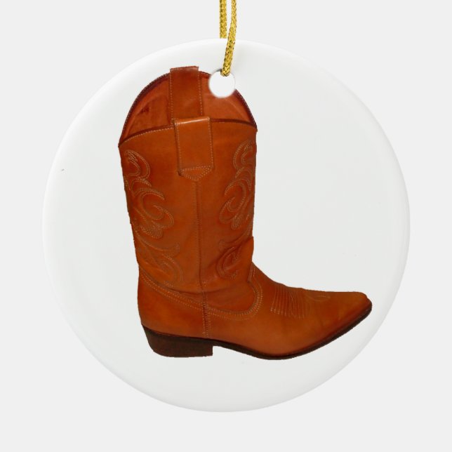 Cowboy Boot Julgransprydnad Keramik (Framsidan)