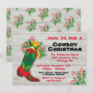 Cowboy Boot-julkortet Party Helgdag Inbjudningar