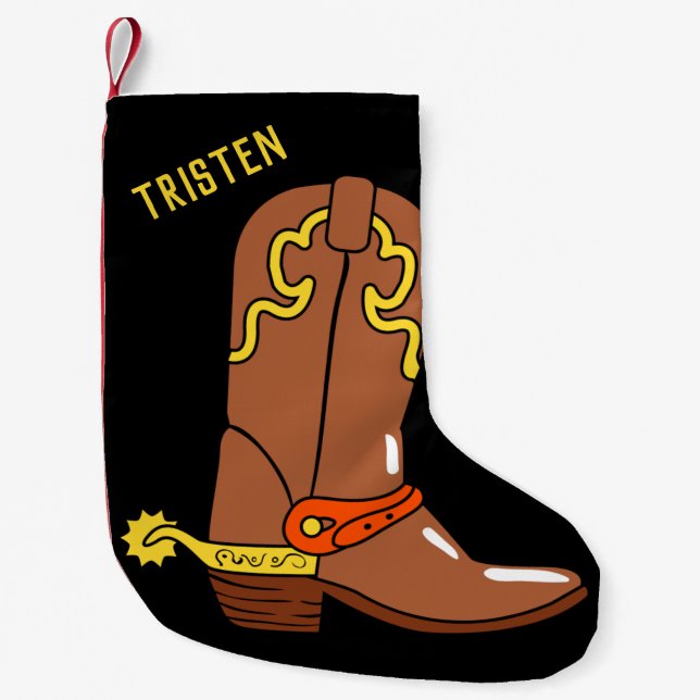 Cowboy Boot med julklapp Liten Julstrumpa (Framsidan)