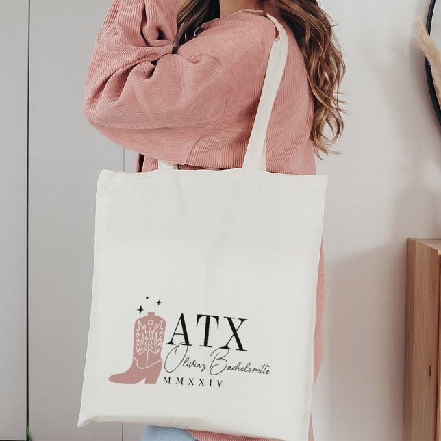 Cowboy Boot Personlig Austin Sjungfrufest Tygkasse (Skapare uppladdad)