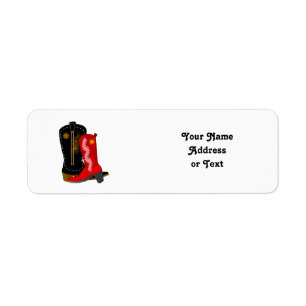Cowboy Boot Returadress Etikett
