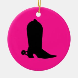 Cowboy Boot Silhouette Julgransprydnad Keramik