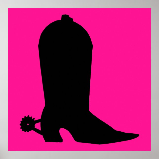 Cowboy Boot Silhouette Poster (Framsidan)