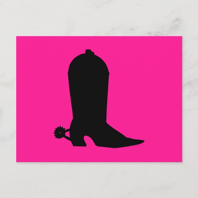 Cowboy Boot Silhouette Vykort (Framsida)