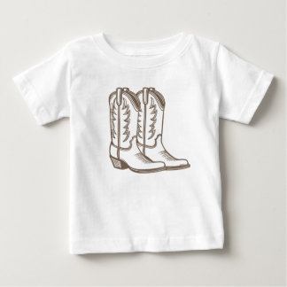 Cowboy Boot Sketch T-shirt för barn