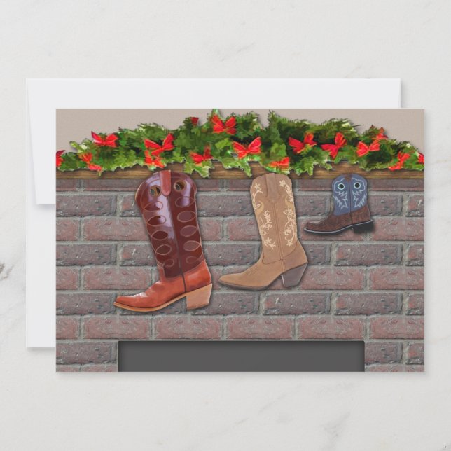 Cowboy Boot Stockings av Fireplace bjudan Inbjudningar (Framsida)