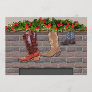 Cowboy Boot Stockings av Fireplace bjudan Inbjudningar