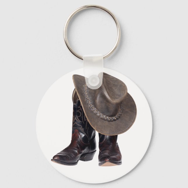 Cowboy Boots and Hat Nyckelring (Framsida)
