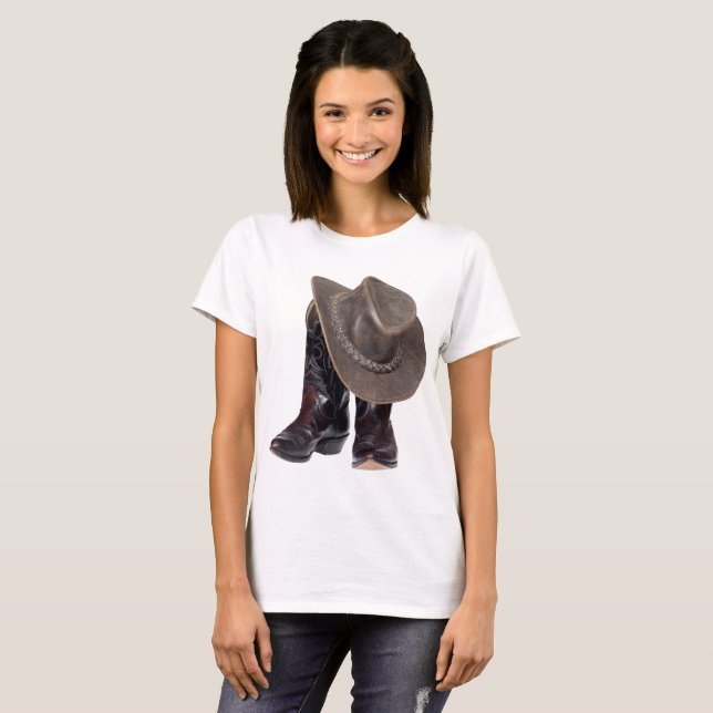 Cowboy Boots and Hat T Shirt (Hel framsida)