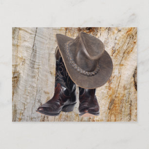 Cowboy Boots and Hat Vykort