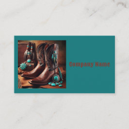 Cowboy Boots and Turcos Jewelry (Teal) Visitkort