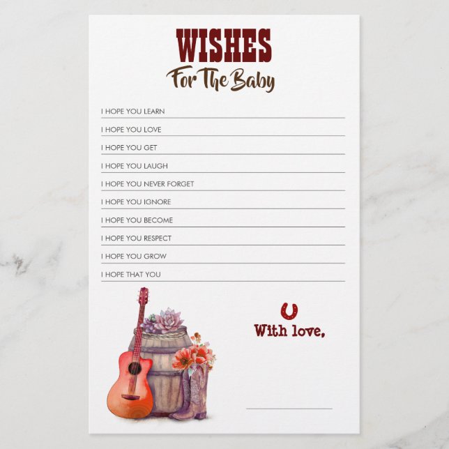 Cowboy Boots Baby Shower Game (Framsida)