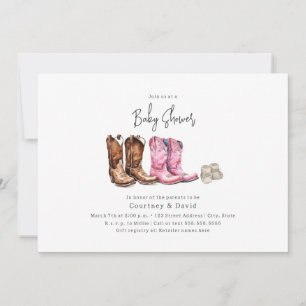 Cowboy Boots Baby Shower Inbjudningar