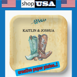 Cowboy Boots Bröllop 🤠 Rustic Western Monogram