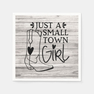 Cowboy Boots Cowgirl Land Girl Western Wood Pappersservett