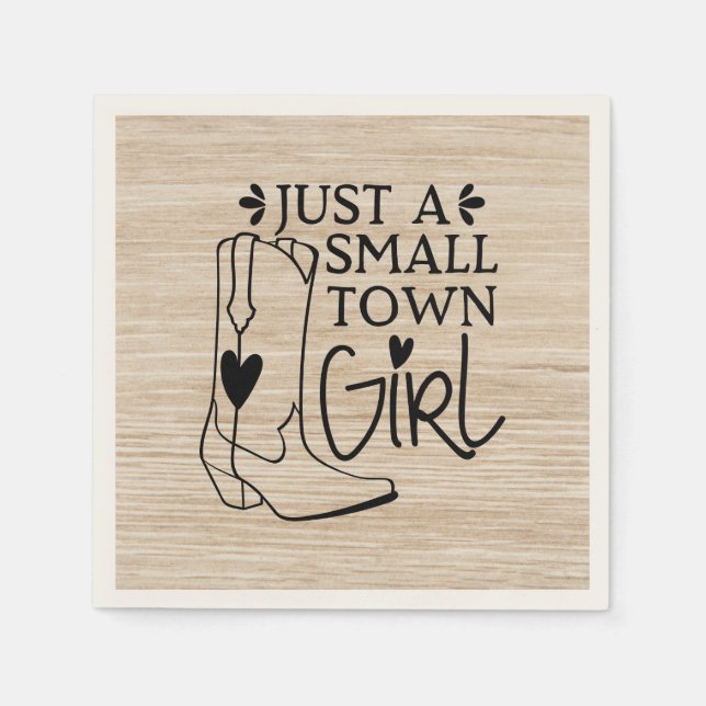 Cowboy Boots Cowgirl Land Western Wood Pappersservett (Framsidan)