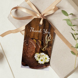 Cowboy Boots, Daisy Horse Bit Wedor Favor-Märkre Presentetikett
