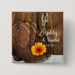 Cowboy Boots, Daisy- och Horse Bit-Landsbyggsbröl Knapp