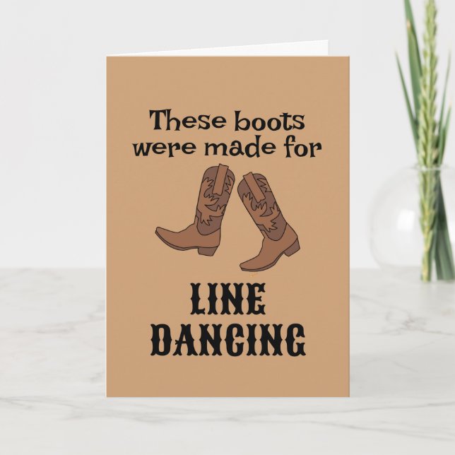 Cowboy Boots for Line Dancer Line Dancing Birthday Kort (Framsida)
