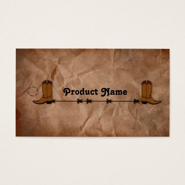 Cowboy Boots Häng Märkre Visitkort (Framsidan)