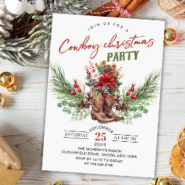 Cowboy Boots Jul Rustic Party-inbjudan Inbjudningar
