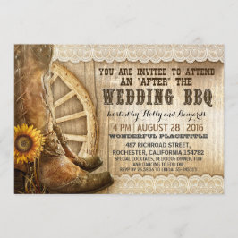 Cowboy Boots Land Westernare efter Bröllop BBQ Inbjudningar