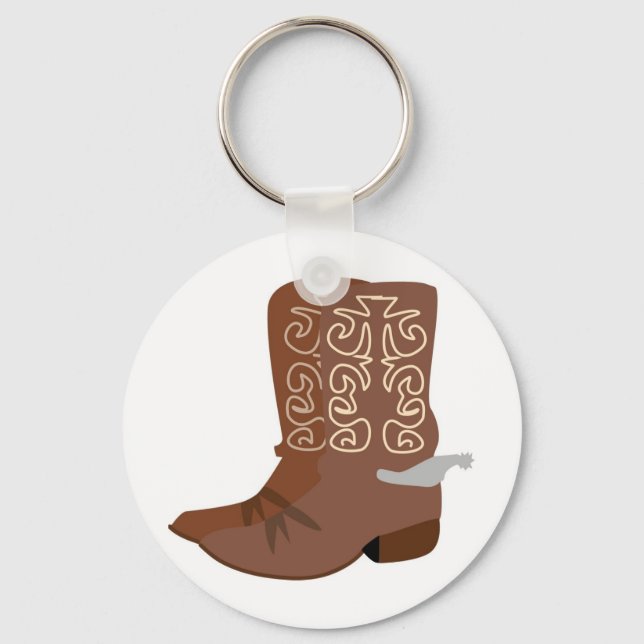 Cowboy Boots med purs Nyckelring (Framsida)