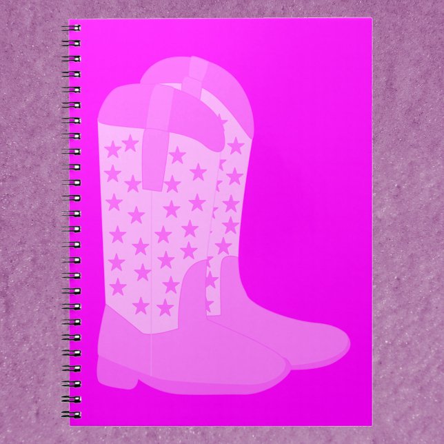 Cowboy Boots med Stars Rosa Anteckningsbok (A notebook with a pair of pink cowboy boots)