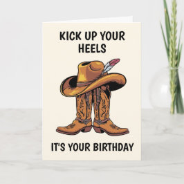 Cowboy Boots och Hat Birthday Kort
