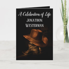 Cowboy Boots och Hat Firande of Life Kort