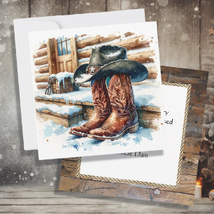 Cowboy Boots på Front Porch-jul Kort