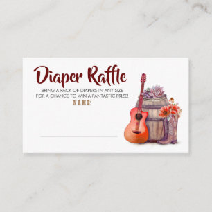 Cowboy Boots Red Diaper Raffle Biljett Tilläggskort