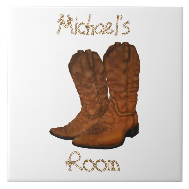 Cowboy Boots Rum  Kakelplatta (Framsidan)