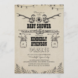 Cowboy Boots Rustic Land Baby Shower Inbjudningar