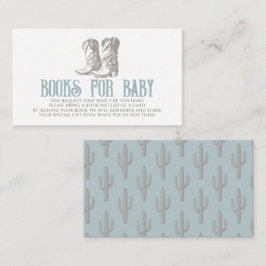 Cowboy Boots Shower Boy Blue Bokar för Baby Tilläggskort