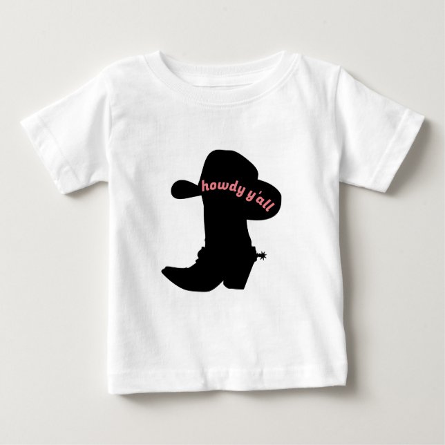 Cowboy Boots T-Shirt, howdy y'all Boots and hat T Shirt (Framsida)