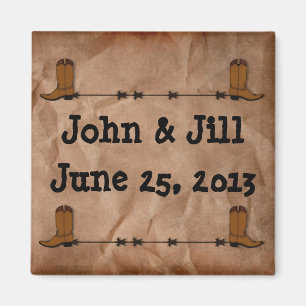 Cowboy Boots Wedding Favor Magnet