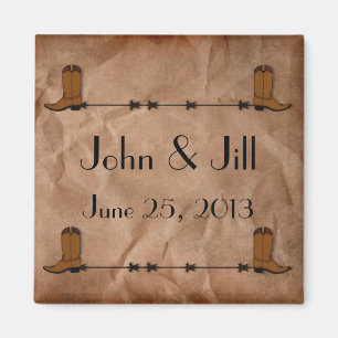 Cowboy Boots Wedding Favor Magnet