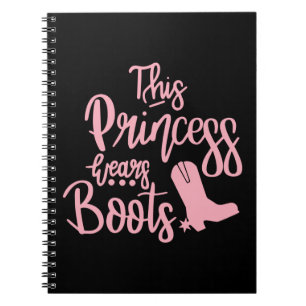 Cowboy Boots Westerna Cowgirl Princess Line Dancin Anteckningsbok