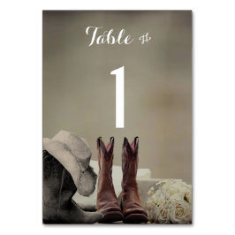 Cowboy Boots Westerna Rustic Bröllop-Bordsnummer Bordsnummer