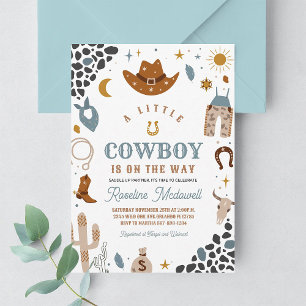 Cowboy Boy Sydvästra Ranch Bebis Shower Inbjudan