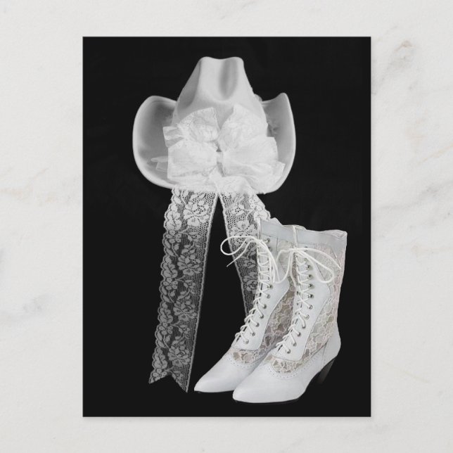 Cowboy Bröllop Vykort (Framsida)