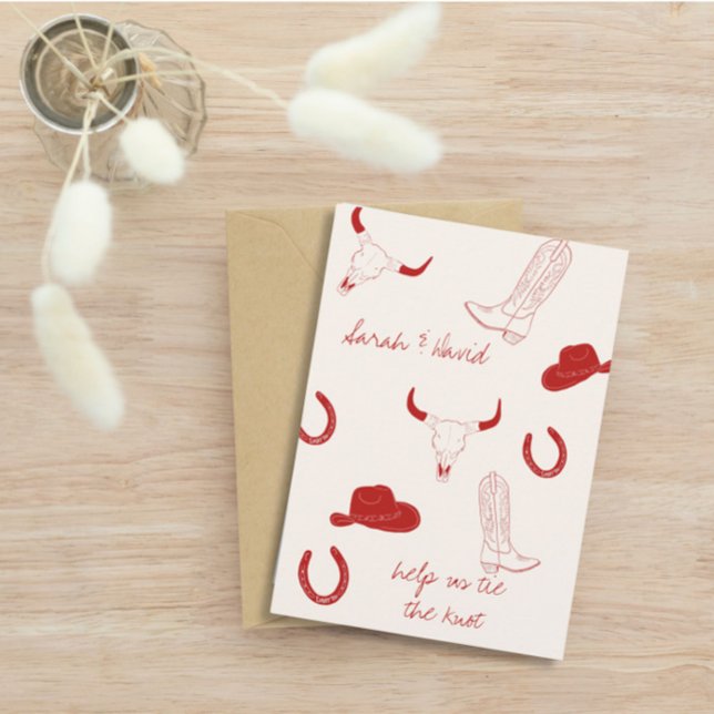 Cowboy Bröllopstema  Spara Datumet (Skapare uppladdad)