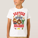 Cowboy Brother of the Birthday Boy T Shirt<br><div class="desc">Grattis till baby första födelsedag med denna speciella t-shirt,  speciell och personlig-design</div>