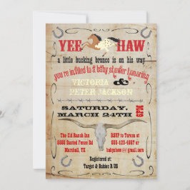 Cowboy Bucking Bronco Par Baby Shower Inbjudningar
