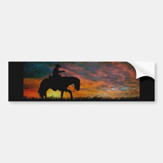 Cowboy Bumper Sticker Bildekal (Framsidan)