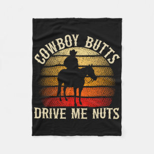 Cowboy Butts driver mig Nöt Western Rodeo Horseck Fleecefilt